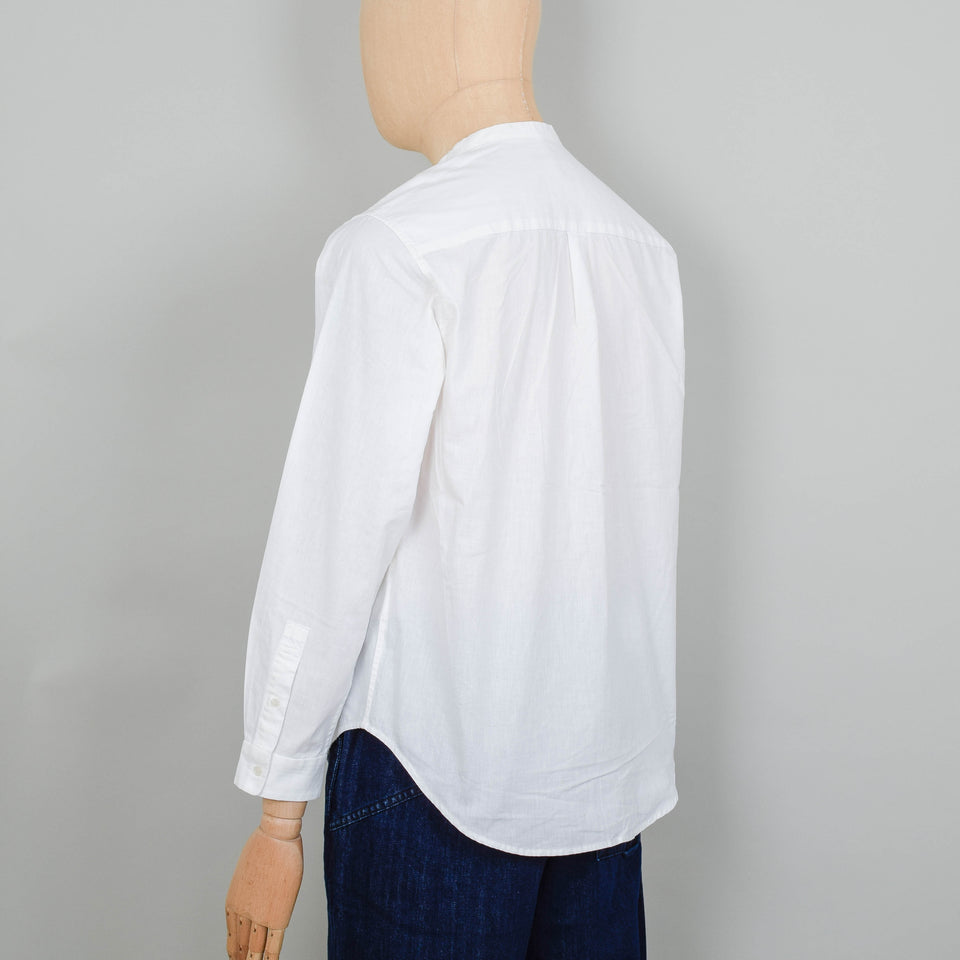 Snow Peak Cotton Poplin Stand Collar Shirt - White