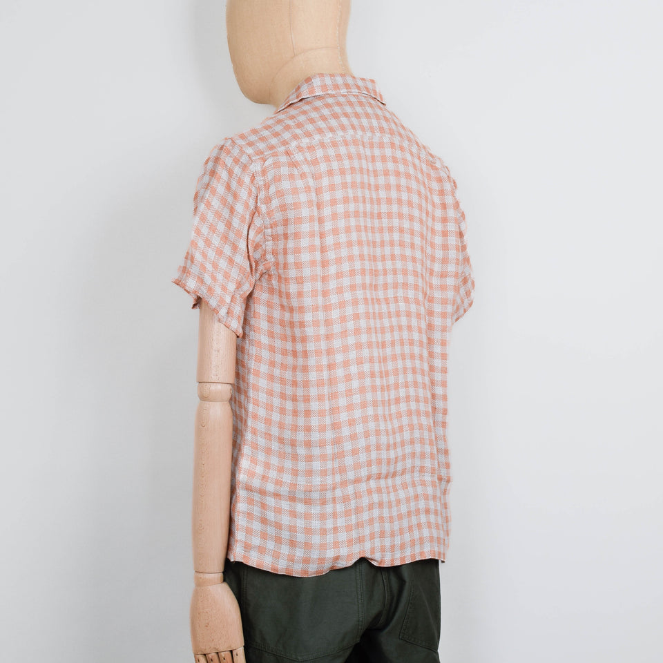 Beams Plus Open Collar - Panama Plaid Linen