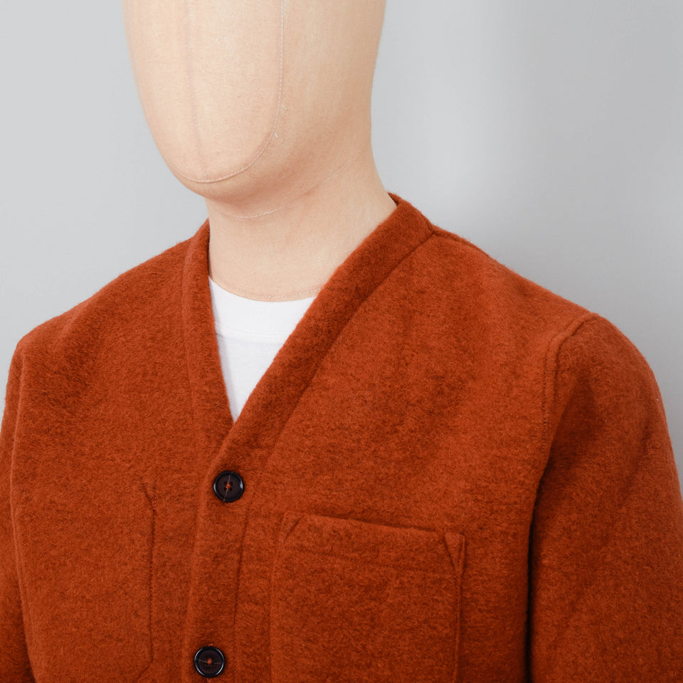 Universal Works Wool Fleece Cardigan - Orange
