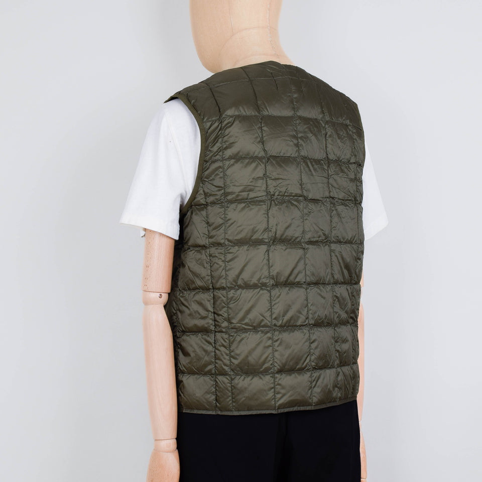 Taion 004 Crew Neck Button Down Vest - Dark Olive