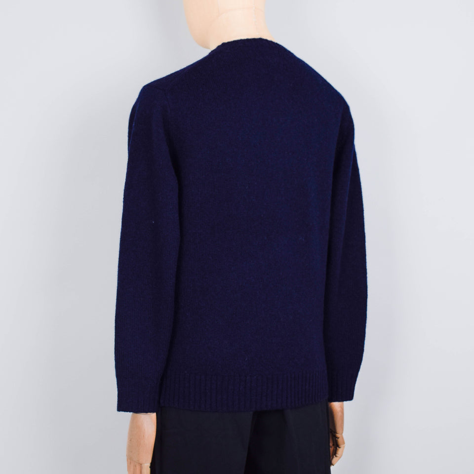 Beams Plus Crew Intarsia Duck Pattern - Navy