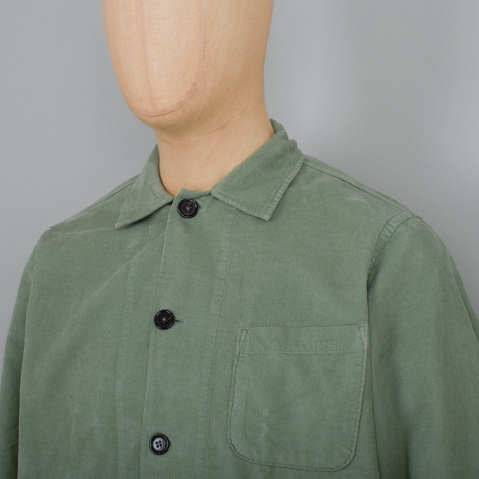 Universal Works Bakers Overshirt Fine Cord - Light Olive