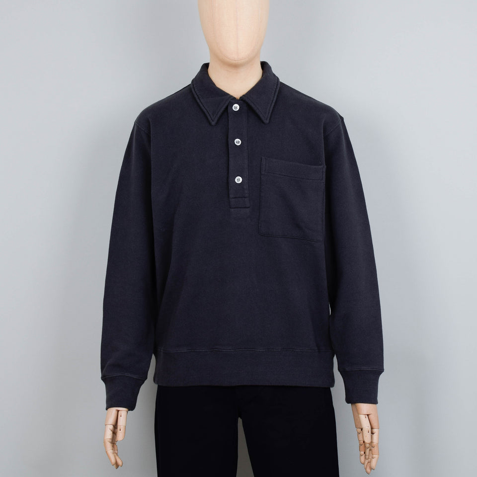 Norse Projects Fraser Relaxed Loopback Tab Series L/S Polo- Battleship Grey