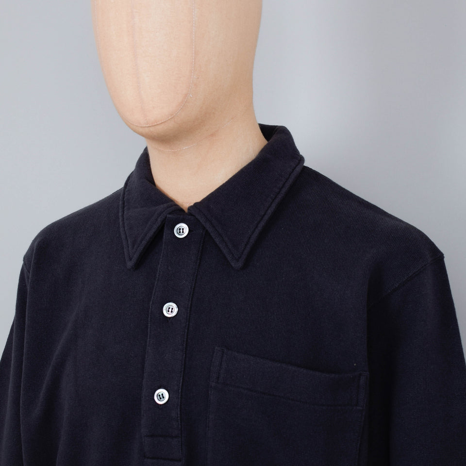 Norse Projects Fraser Relaxed Loopback Tab Series L/S Polo- Battleship Grey