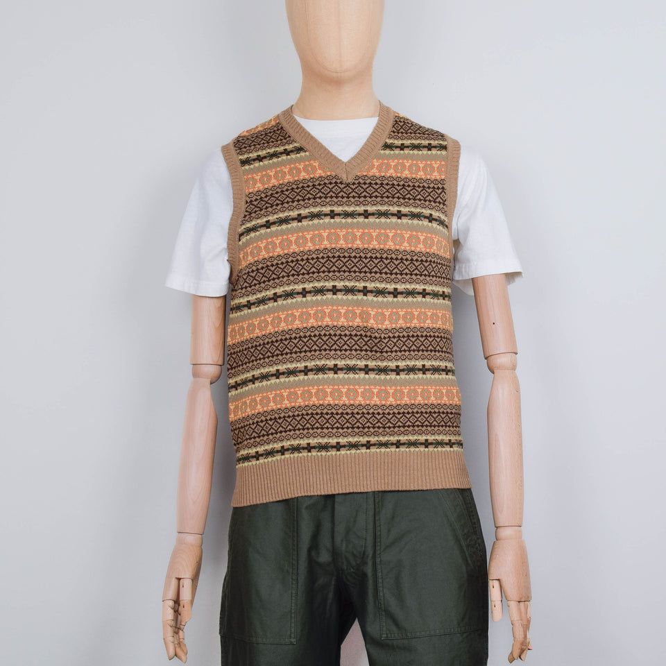 Beams Plus Cotton Vest, Fair Isle Pattern