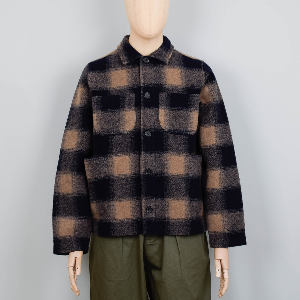 Universal Works Lumber Jacket Merino Fleece - Navy