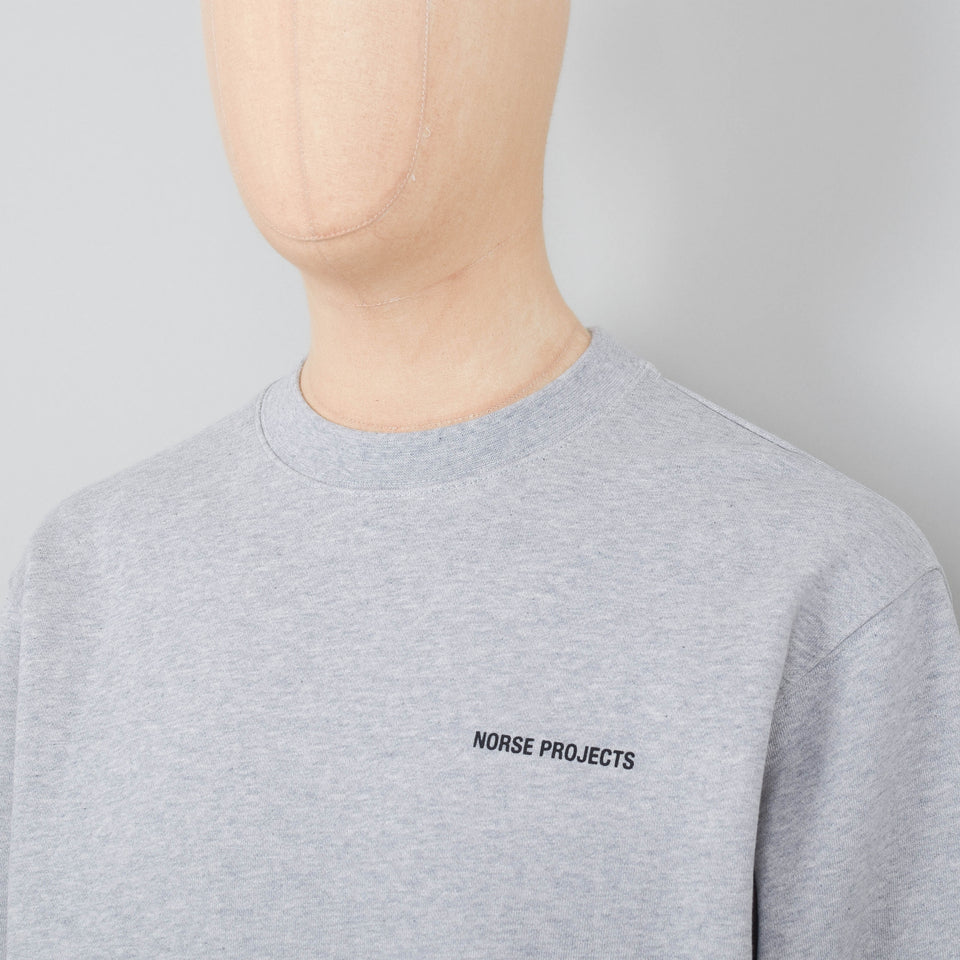 Norse Projects Arne Logo Sweat - Light Grey Melange