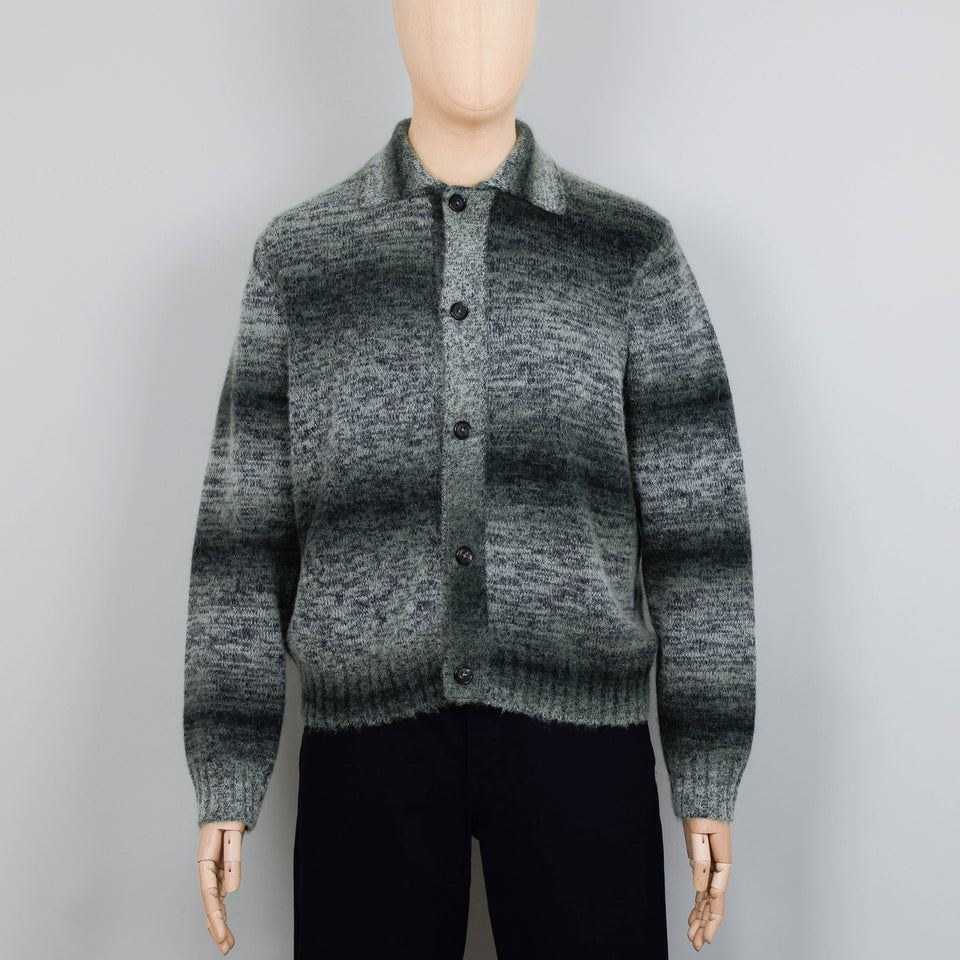 Norse Projects Erik Space Dye Alpaca Mohair Cardigan - Army Green