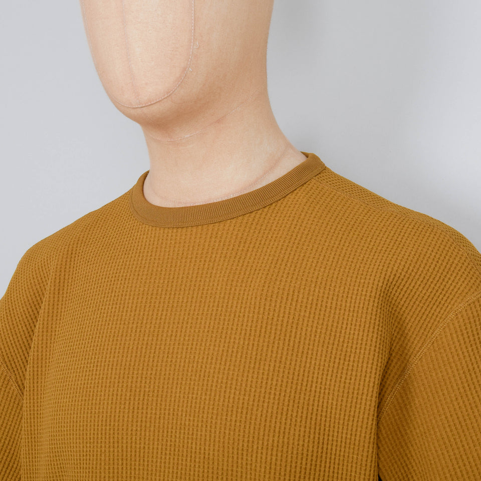 Snow Peak Dry Waffle Long Sleeve T-Shirt - Mustard