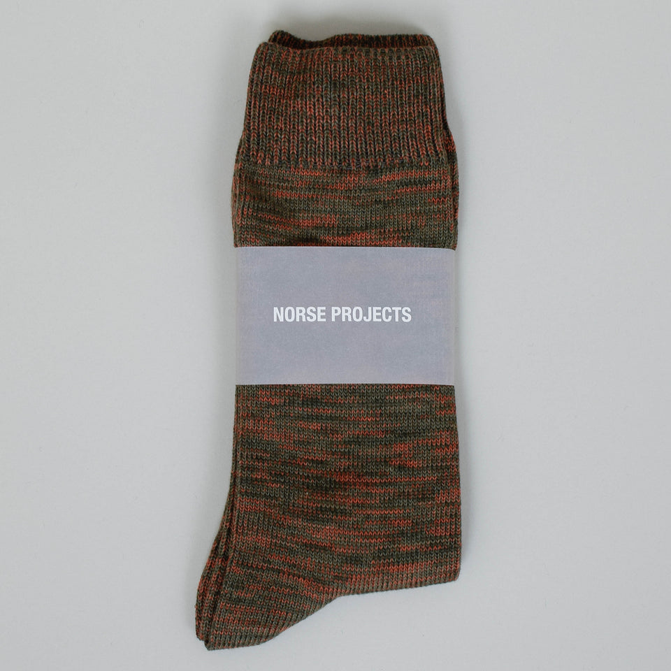 Norse Projects Bjarki Cotton Twist Sock - Army Green