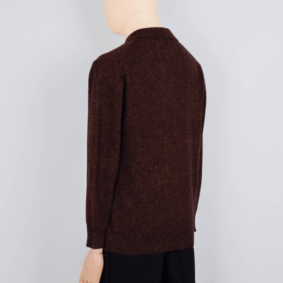 Beams Plus Knit Polo Nep 9G - Brown