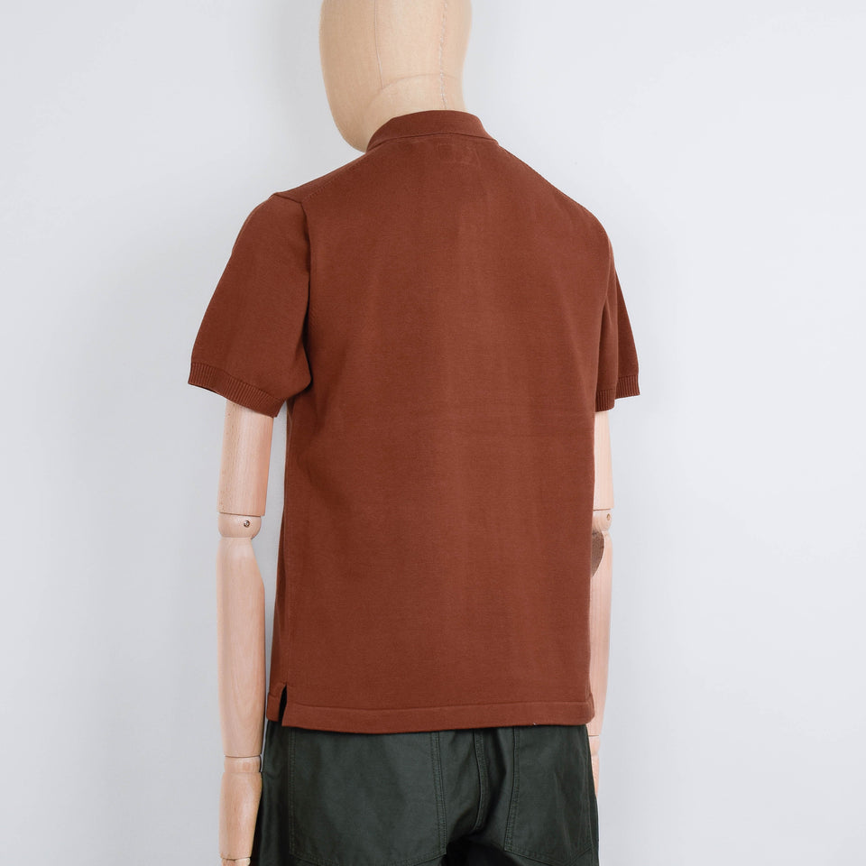 Beams Plus Knit Polo 12G - Brown