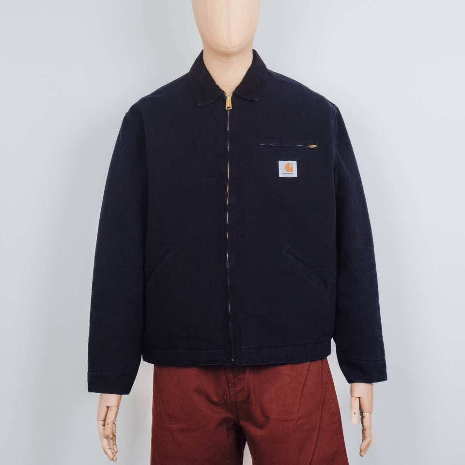 Carhartt WIP OG Detroit Jacket - Black / Black Aged Canvas