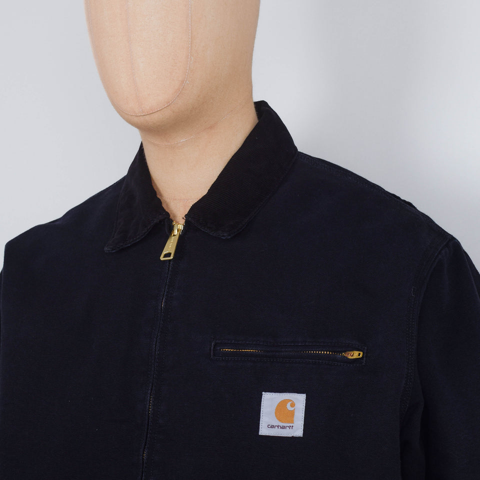 Carhartt WIP OG Detroit Jacket - Black / Black Aged Canvas