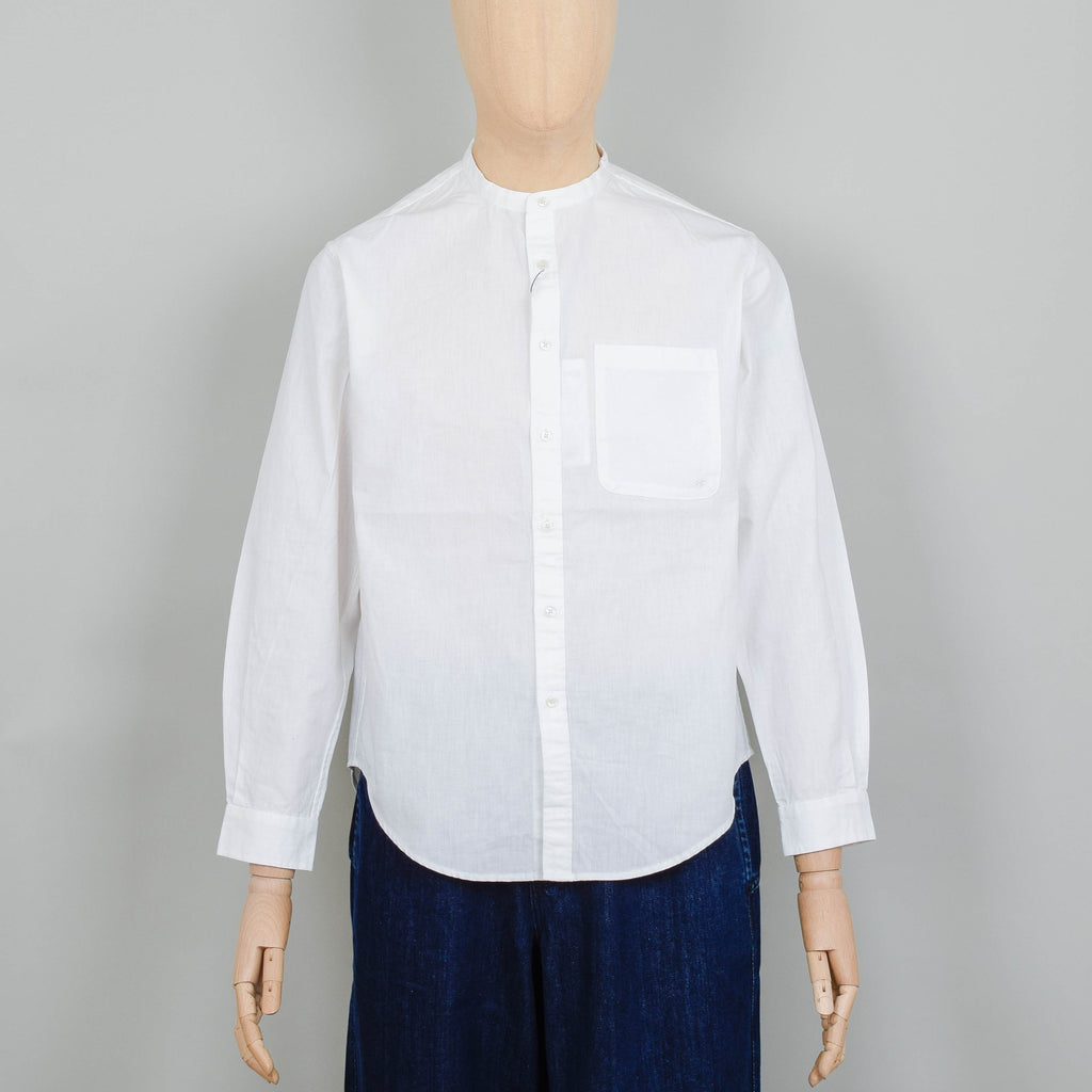 Snow Peak Cotton Poplin Stand Collar Shirt - White – Liquor Store