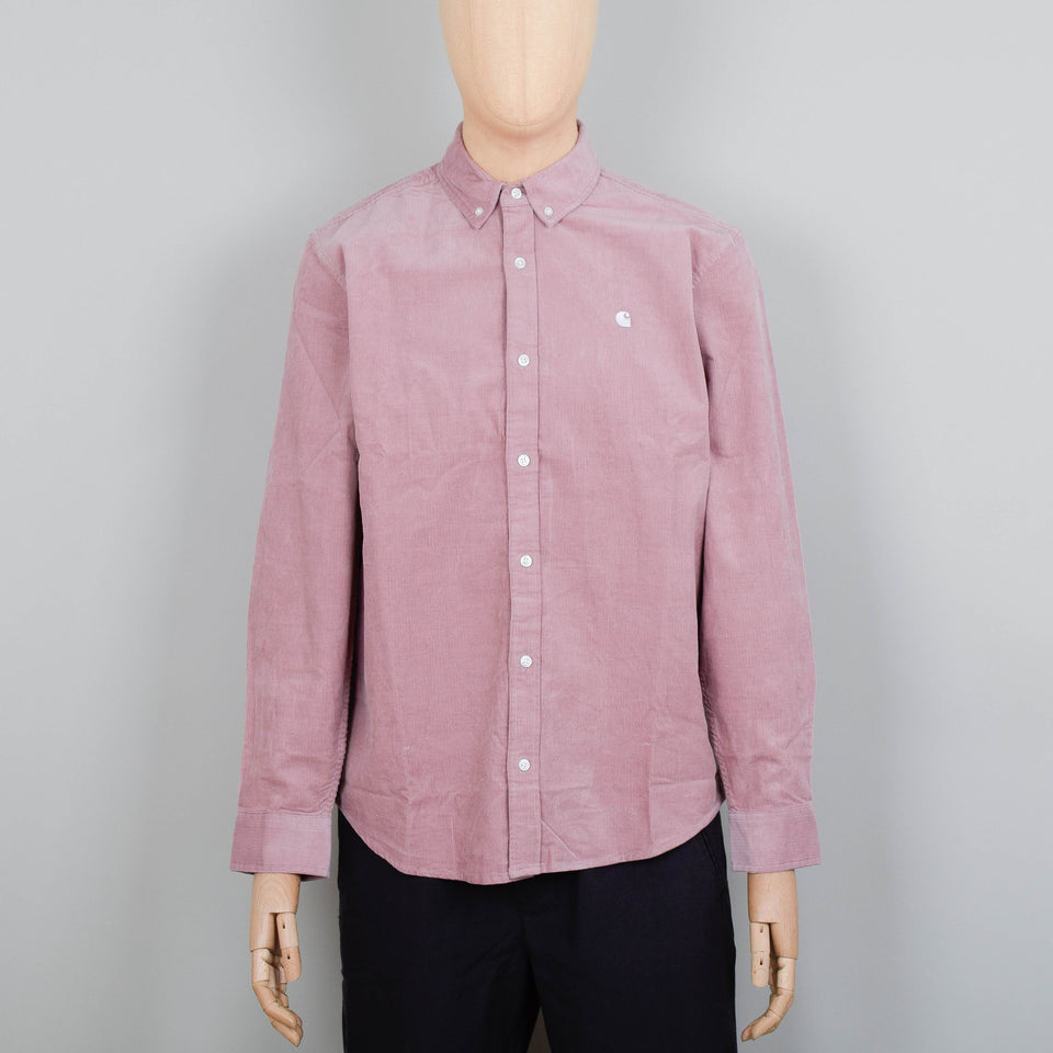 Carhartt WIP Madison Fine Cord Shirt - Glassy Pink / Wax