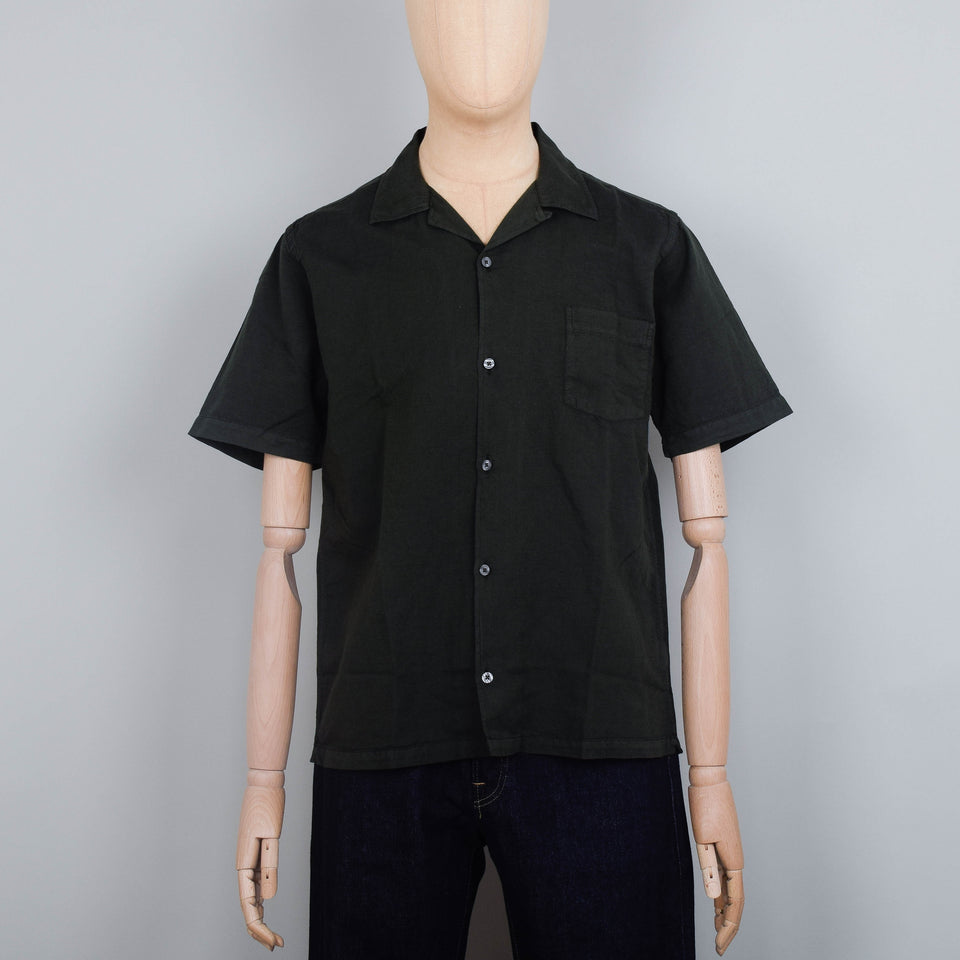 Colorful Standard Linen Short Sleeve Shirt - Hunter Green