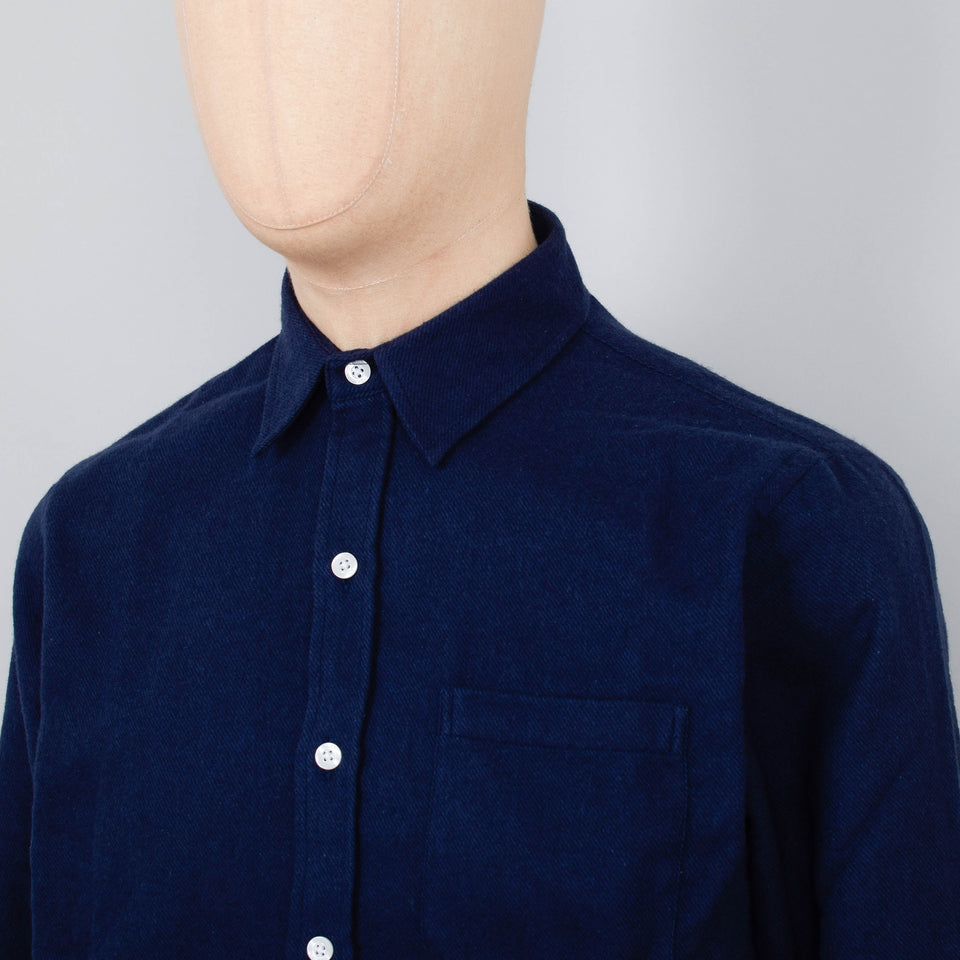 Colorful Standard Organic Flannel Shirt - Navy Blue