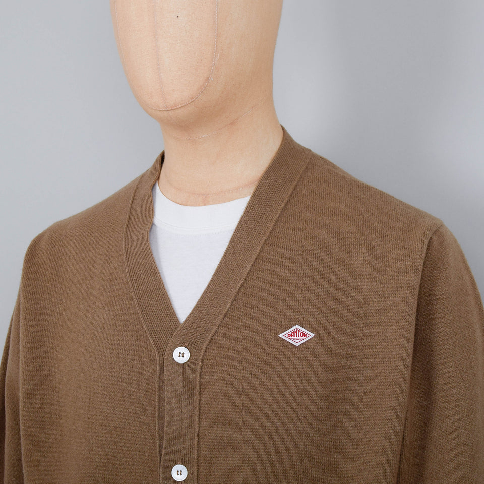 Danton V Neck Cardigan - Cafe au Lait