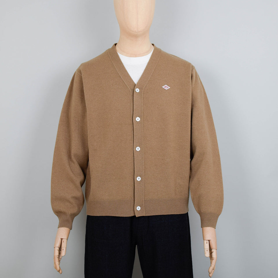 Danton V Neck Cardigan - Cafe au Lait
