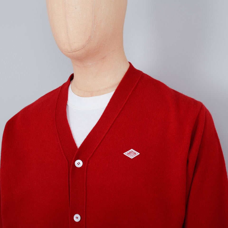 Danton V Neck Cardigan - Red