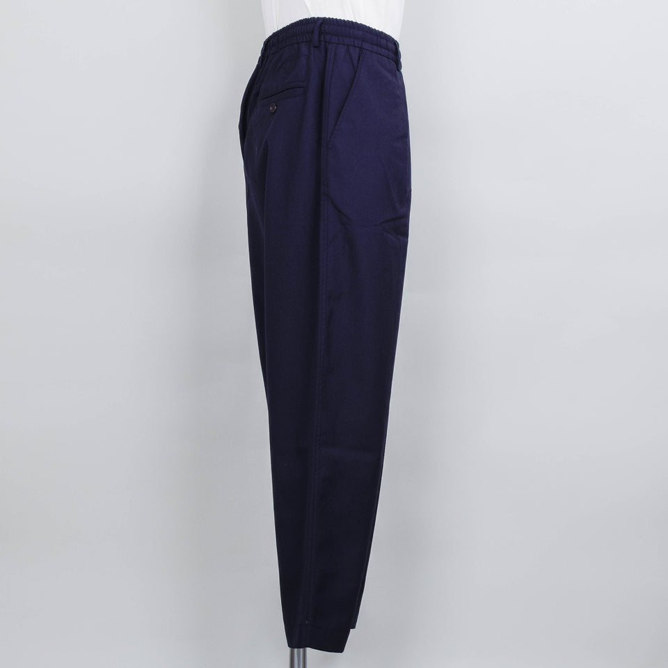 Universal Works Pleated Track Pant Tropical Suiting - Navy