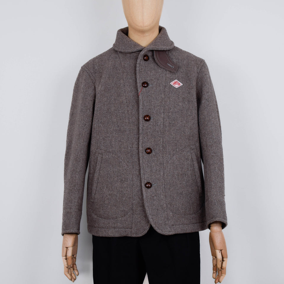 Danton Round Collar Wool Jacket A0032 - Heather Beige