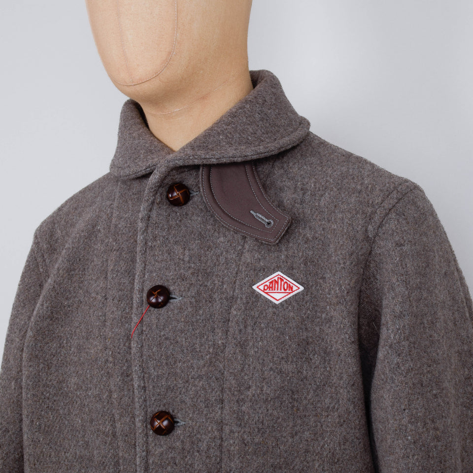 Danton Round Collar Wool Jacket A0032 - Heather Beige