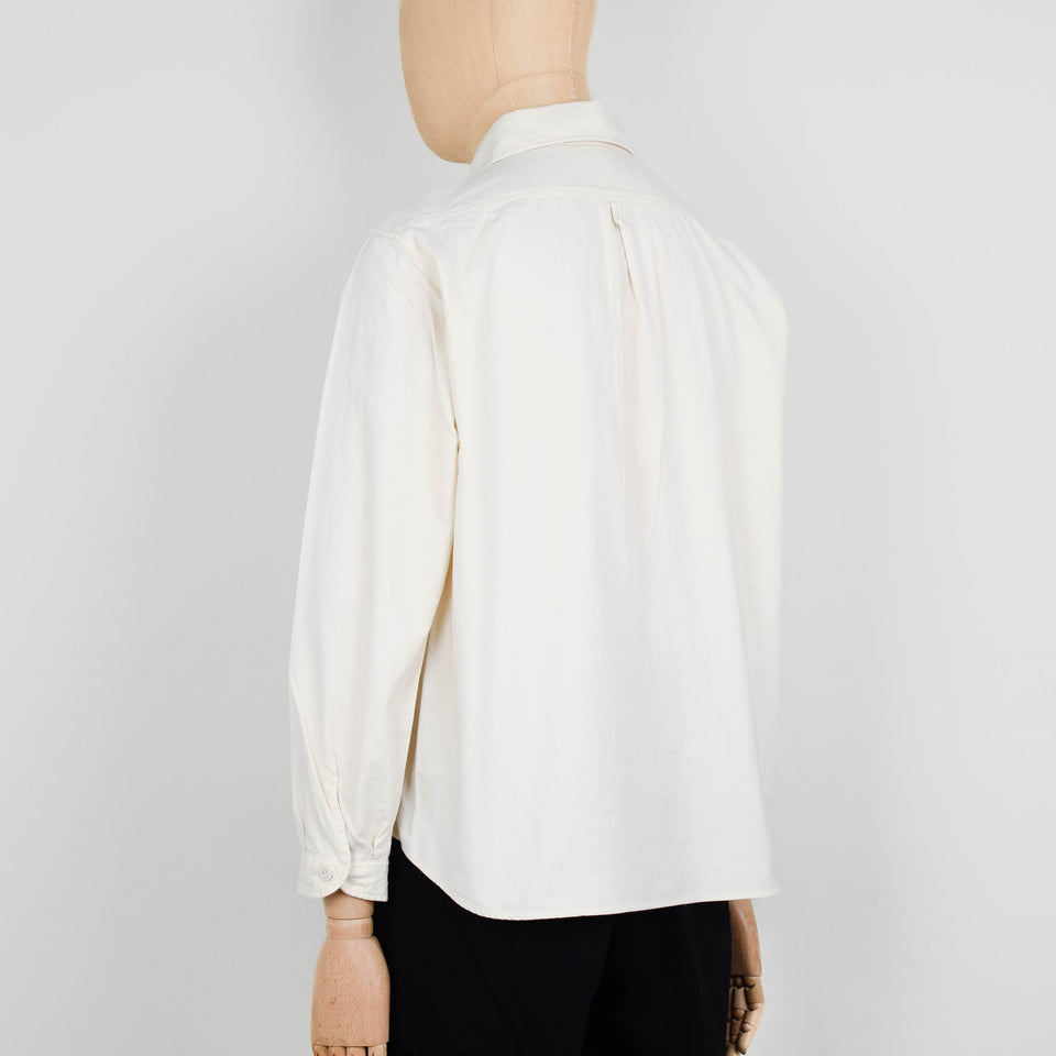 Danton Round Collar P.O Shirt L/S - Ecru