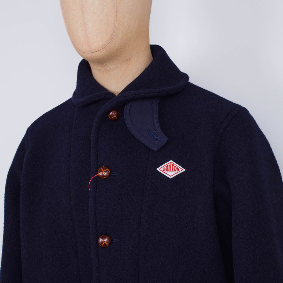 Danton Round Collar Wool Jacket A0032 - Navy