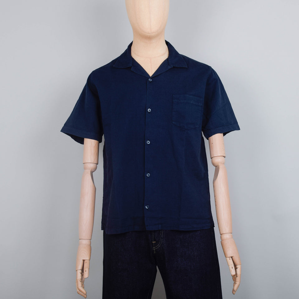 Colorful Standard Linen Short Sleeve Shirt - Navy Blue