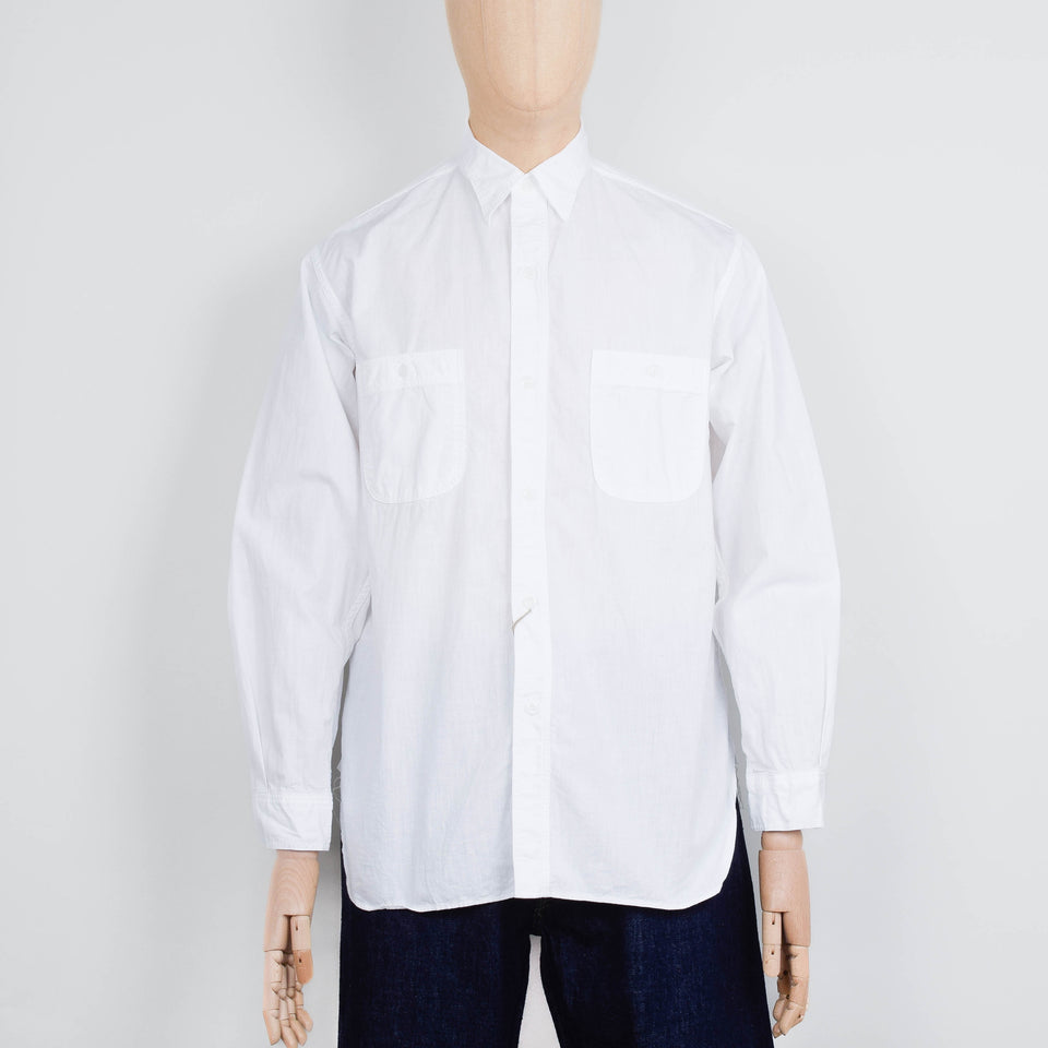 Orslow Relax Fit Chambray Work Shirt - White