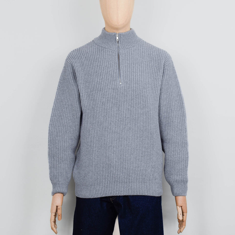 Colorful Standard Merino Quarter Zip - Heather Grey