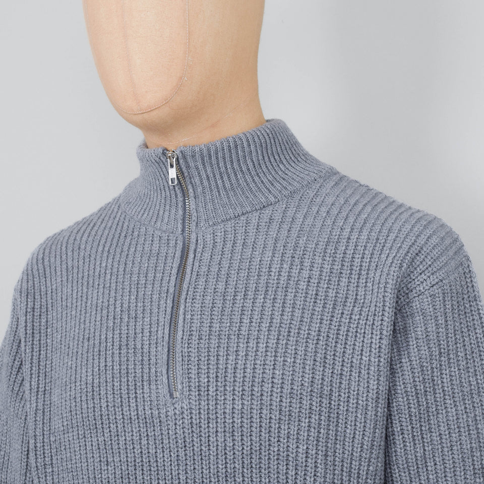 Colorful Standard Merino Quarter Zip - Heather Grey