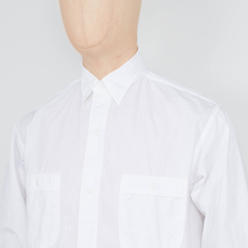 Orslow Relax Fit Chambray Work Shirt - White