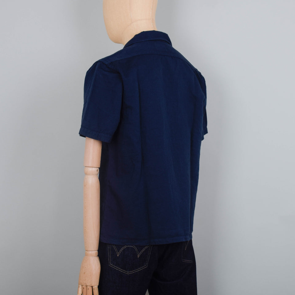 Colorful Standard Linen Short Sleeve Shirt - Navy Blue