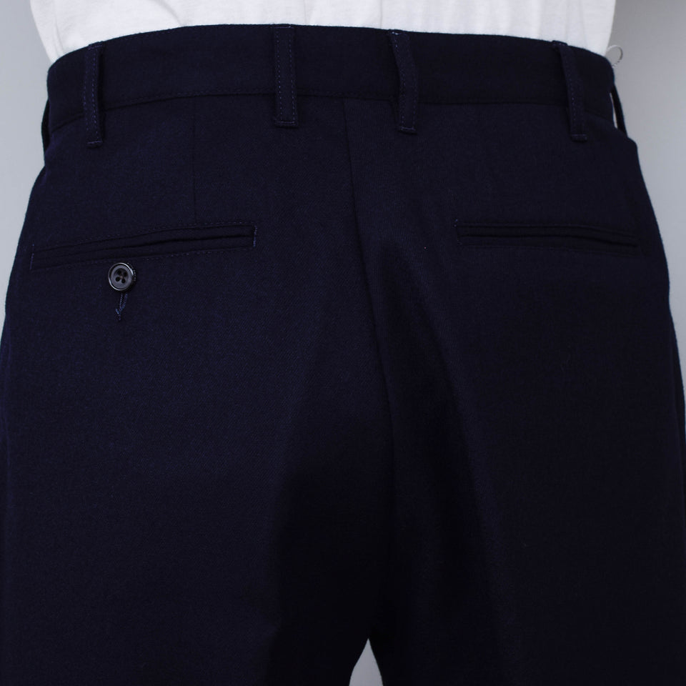 Beams Plus 2 Pleats Flannel - Navy