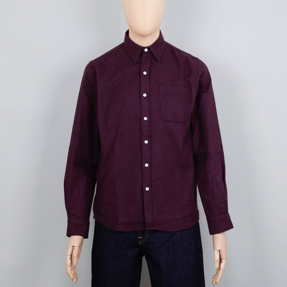 Colorful Standard Organic Flannel Shirt - Oxblood Red