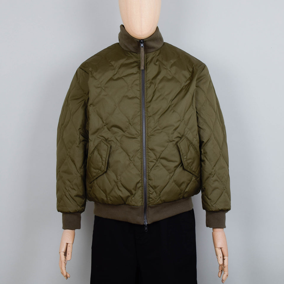 Taion Reversible Bomber Jacket - Dark Olive x Cream