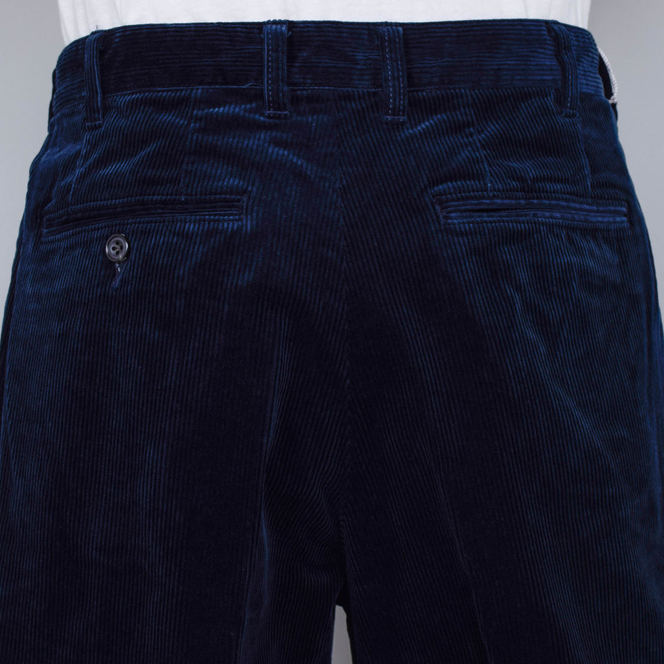 Beams Plus 2 Pleats Corduroy - Navy