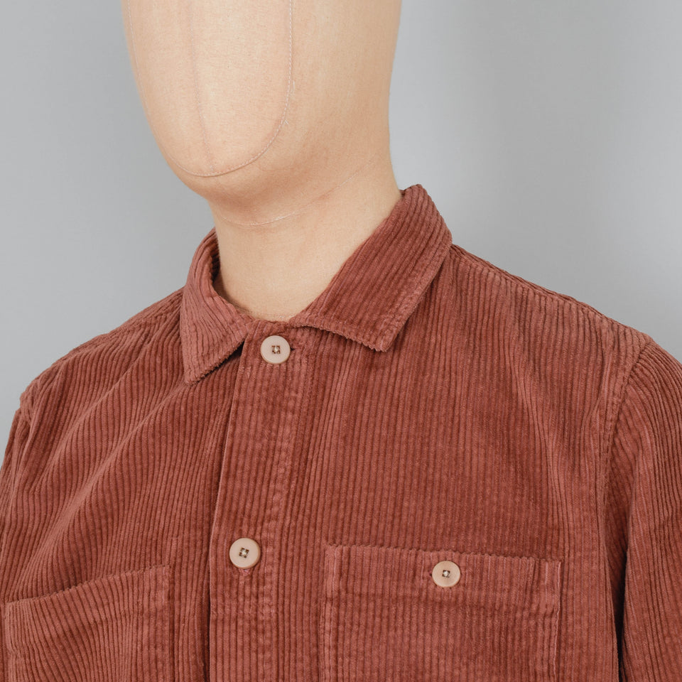 Folk Patch Shirt - Dark Rust Heavy Cord