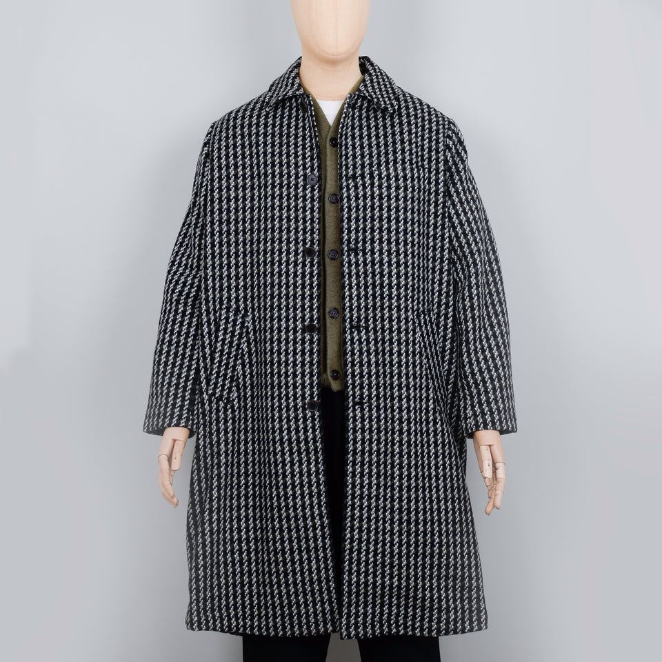 Universal Works Long Swing Overcoat - Olive Cortina Tweed