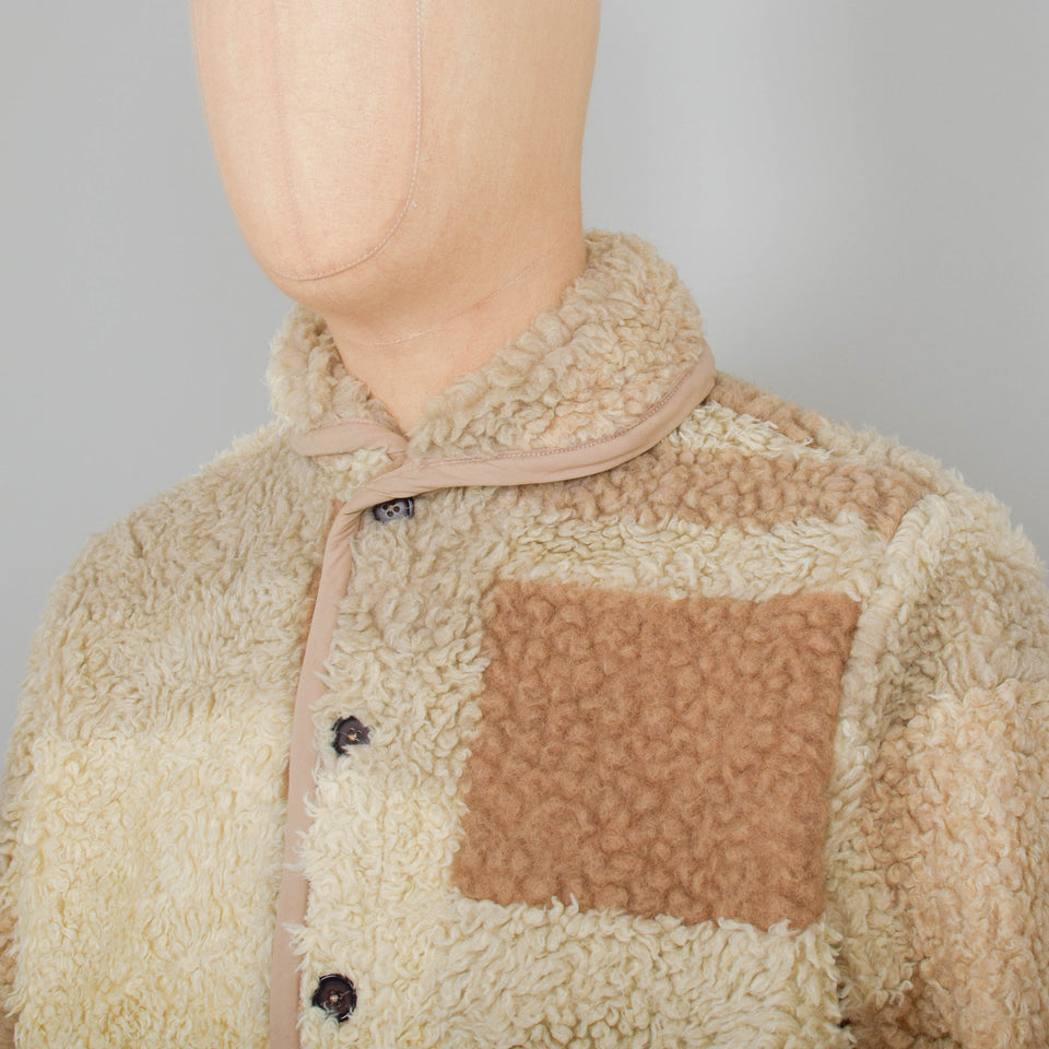 Universal Works Lancaster Jacket Patchwork Fleece - Sand