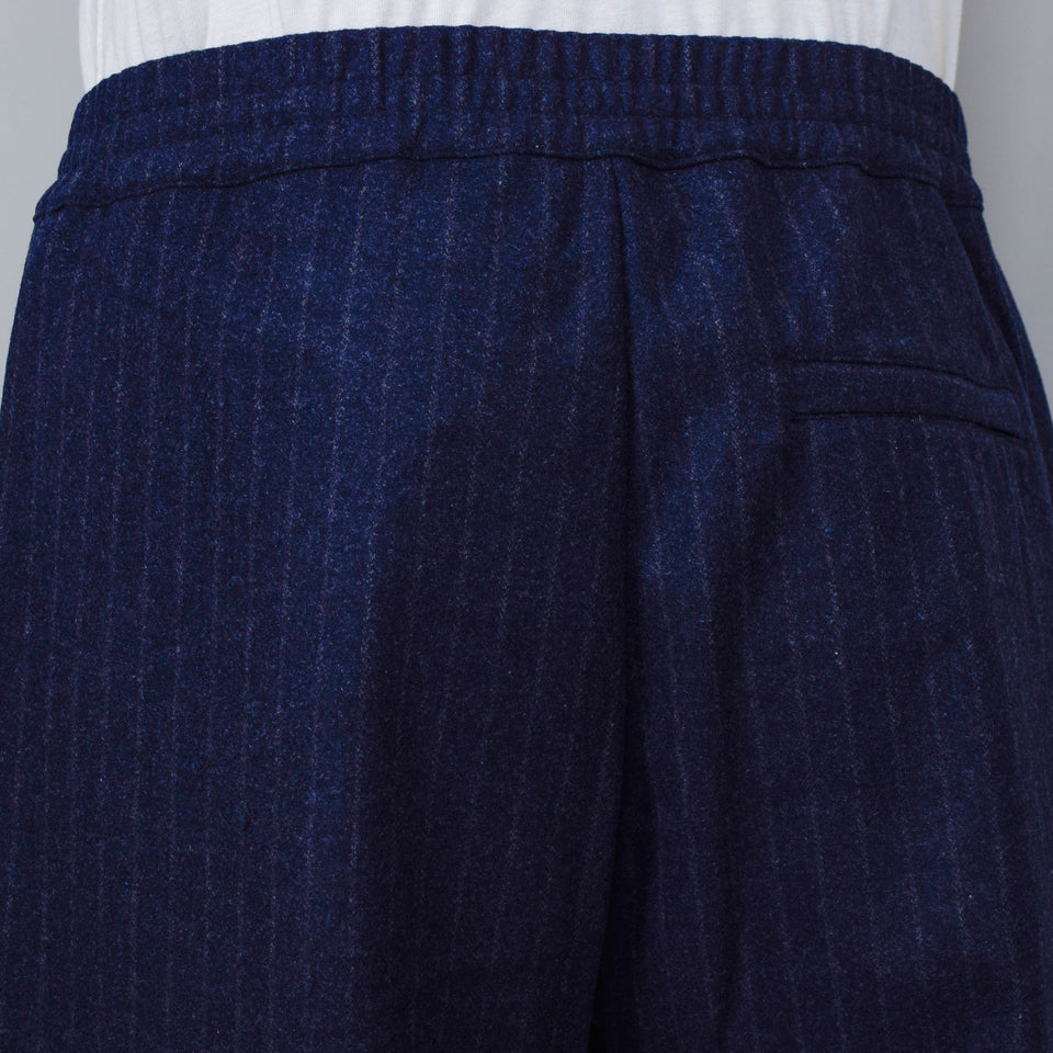 Folk Pintuck Trouser - Navy Wool Stripe