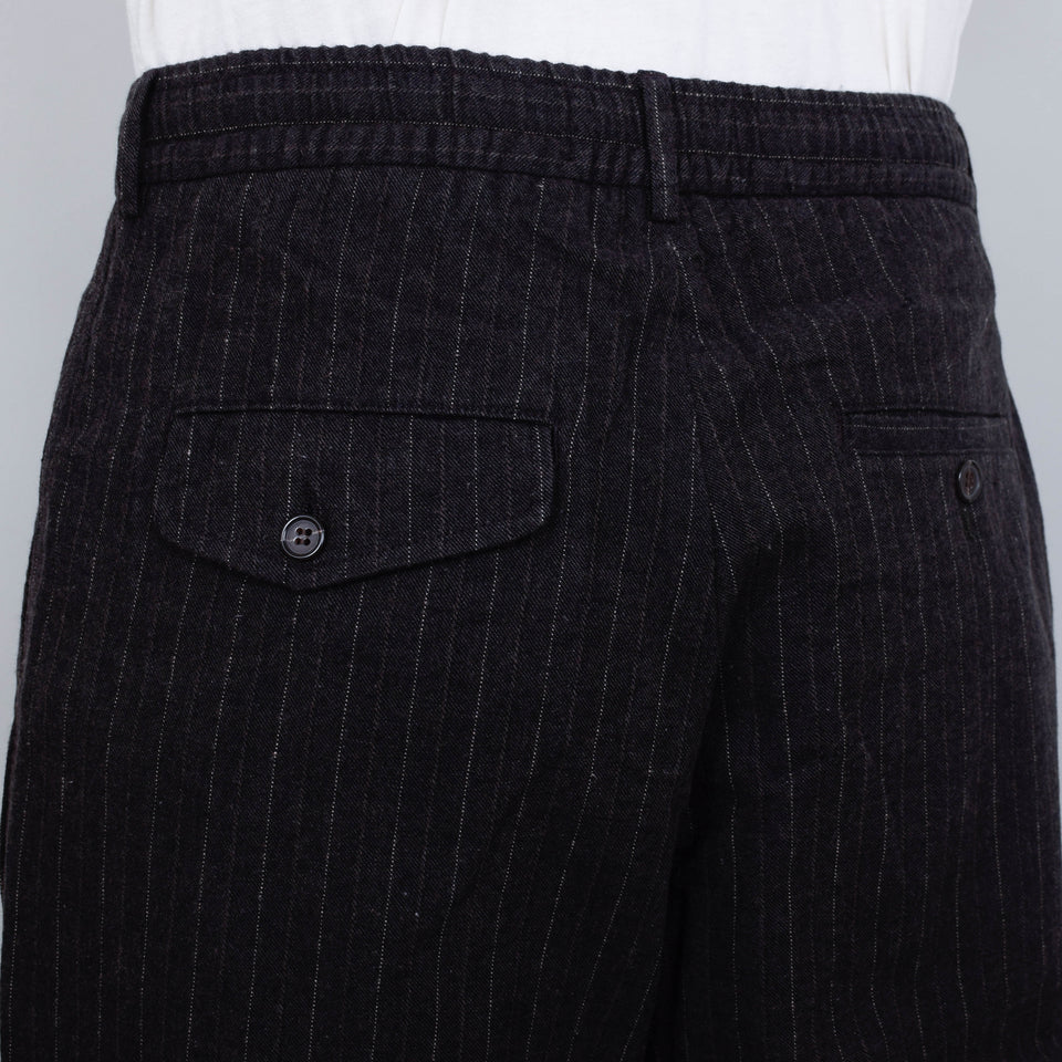 Universal Works Pleated Track Pant Pinstripe - Brown