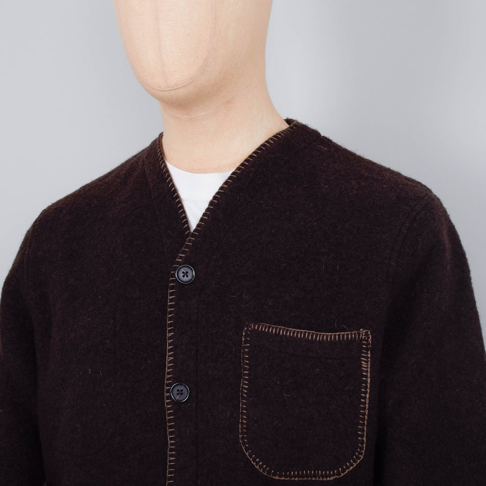 Universal Works Blanket Cardigan Studio Wool Mix - Brown