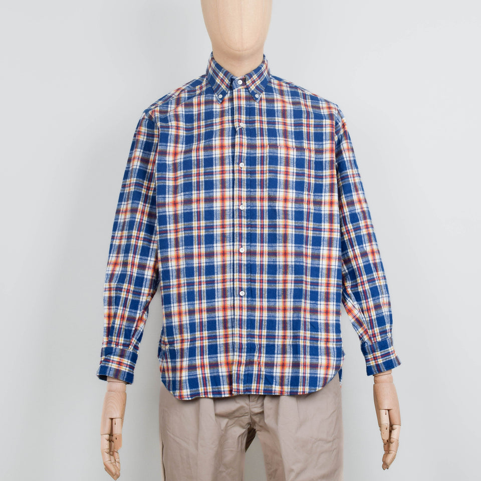 Beams Plus B.D. Brushed Flannel Classic Fit - Blue
