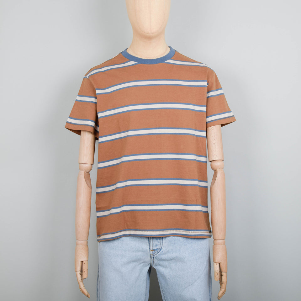 Nudie Jeans Leffe 90s Stripe T-Shirt - Tobacco