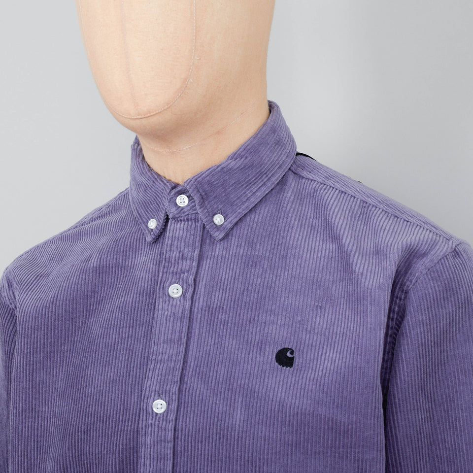 Carhartt WIP Madison Cord Shirt - Glassy Purple/Black