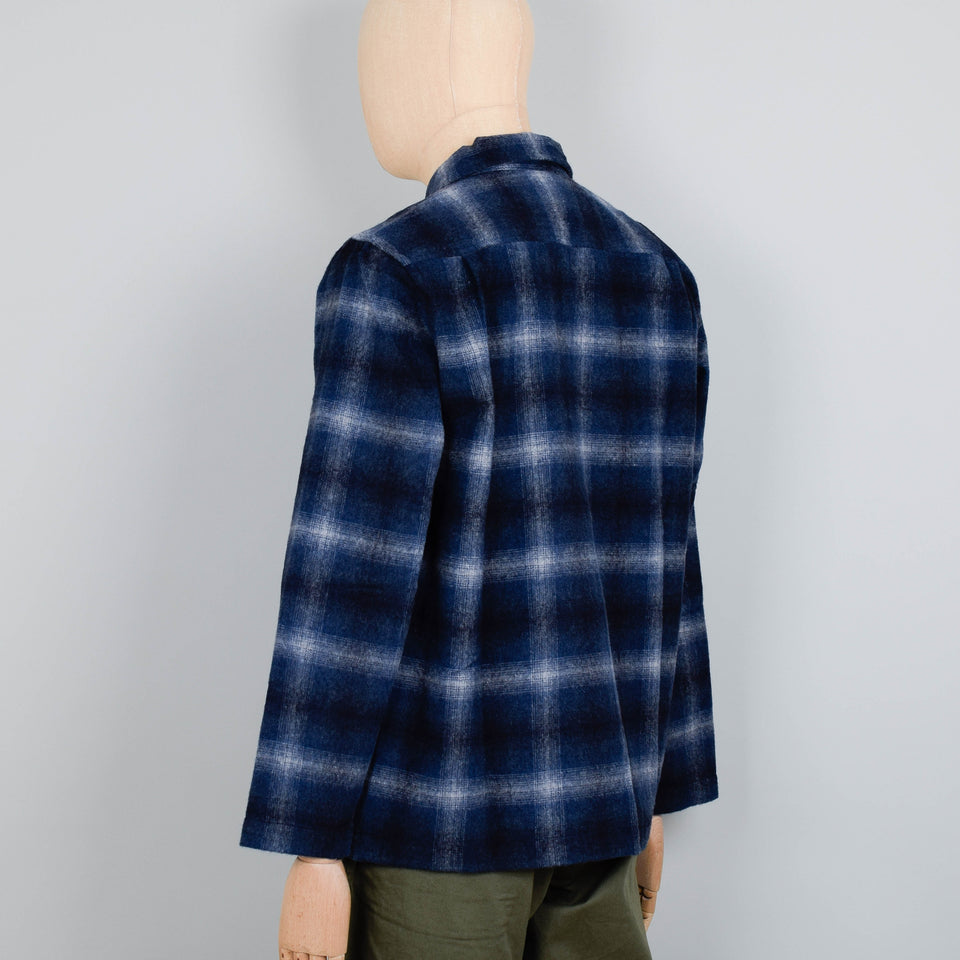 Universal Works Wool Flannel Easy Over Jacket - Navy Check